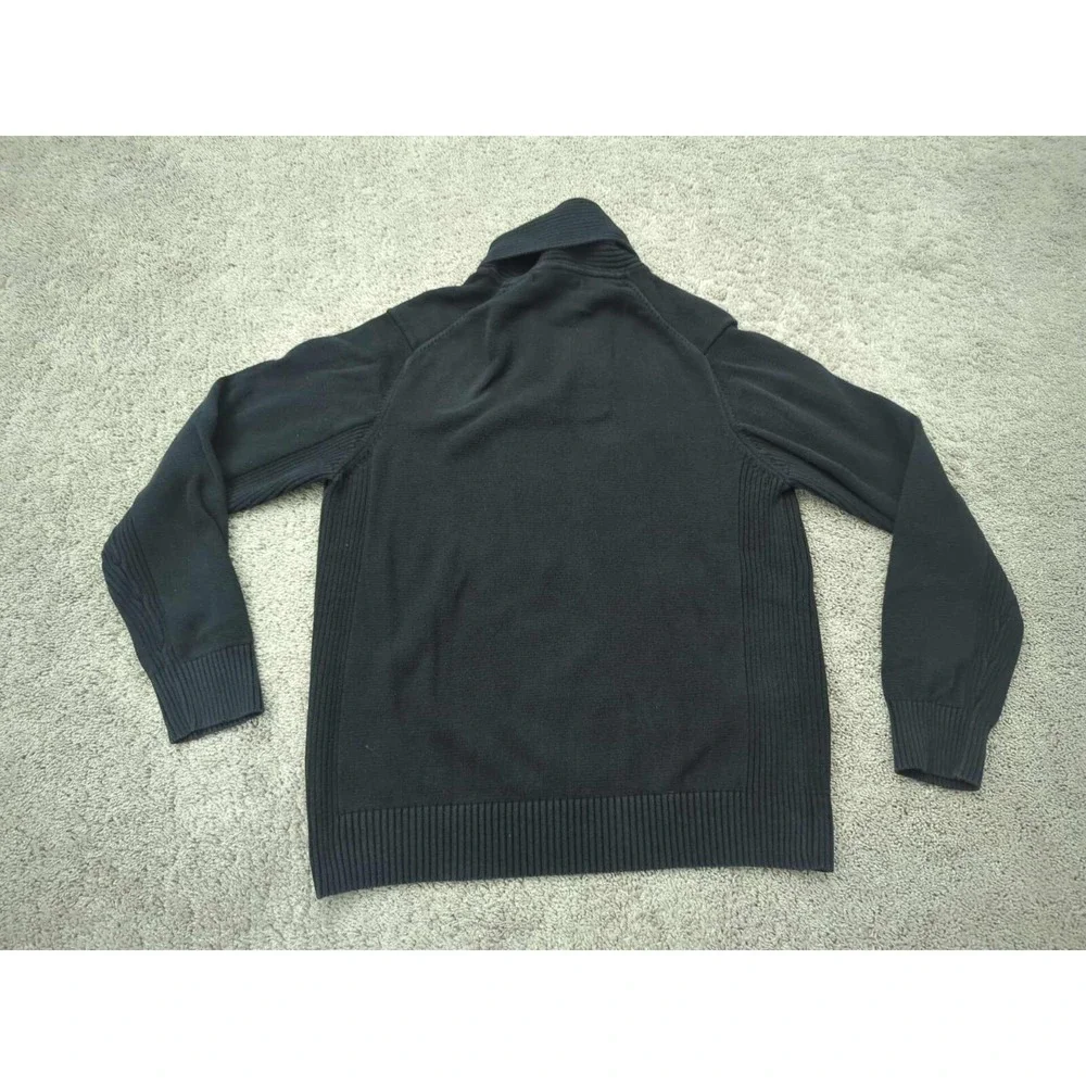 Sean John Sweater Mens XXL Black Pullover Long Sleeve Shawl Collar‎ Knit Classic